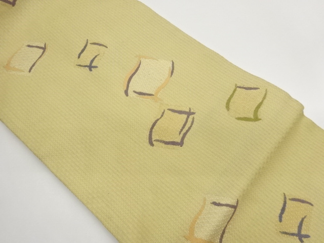 JAPANESE NAGOYA OBI / WOVEN ABSTRACT RHOMBUS